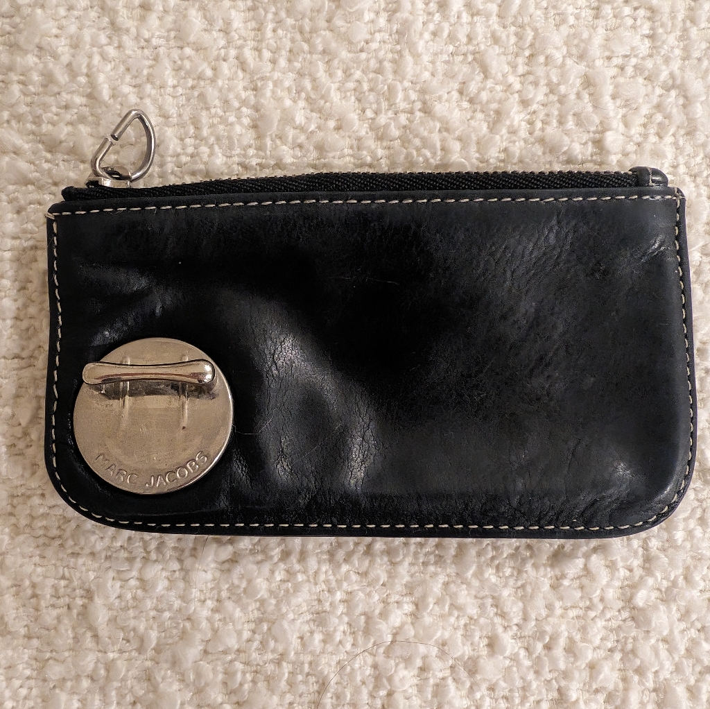 Vintage Y2k Marc Jacobs Card Holder/Coin Pouch Black Leather